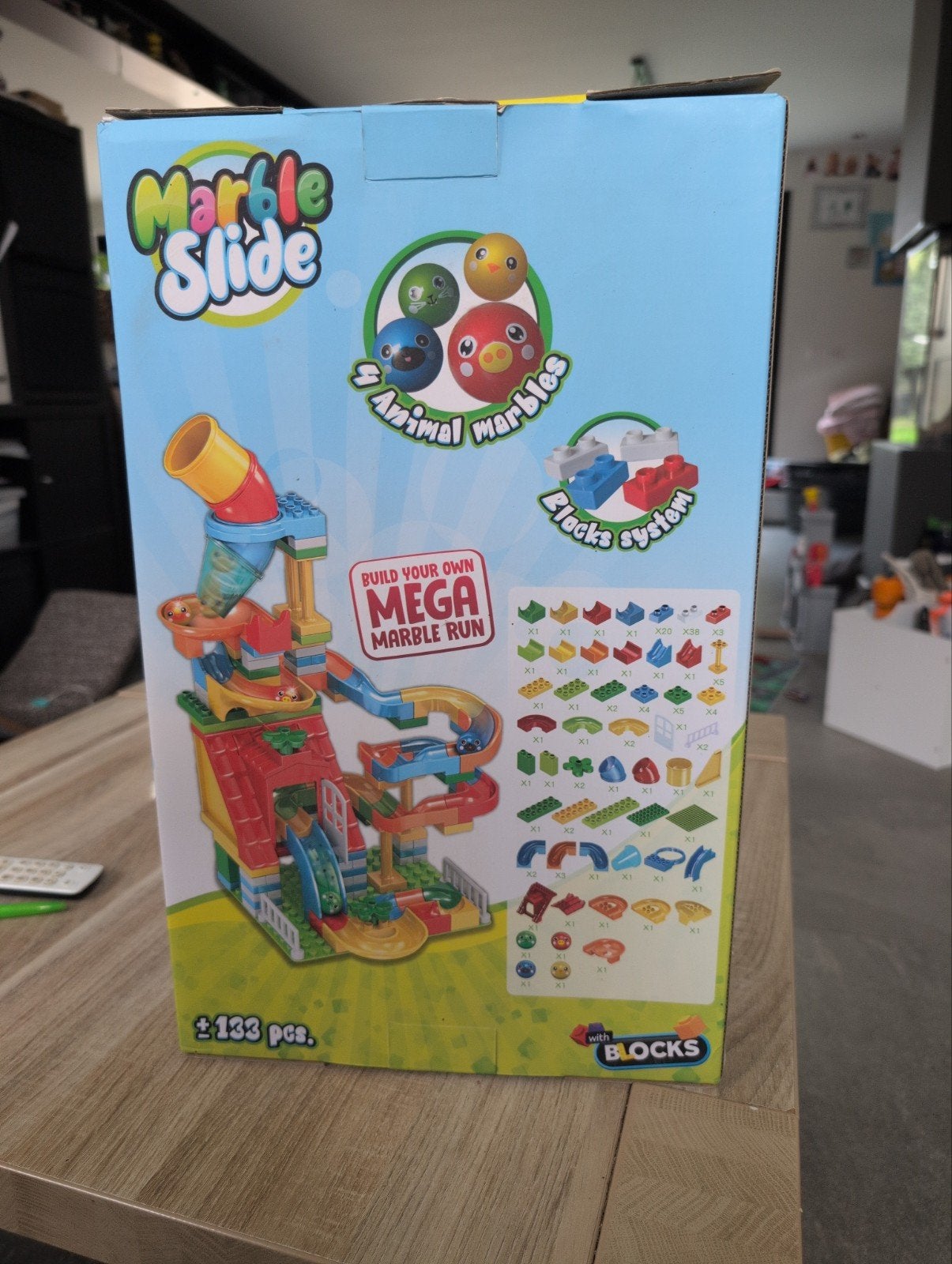 Marble Slide knikkerbaan met bouwblokken - 133+ onderdelen, Ophalen of Verzenden, Nieuw, Overige merken