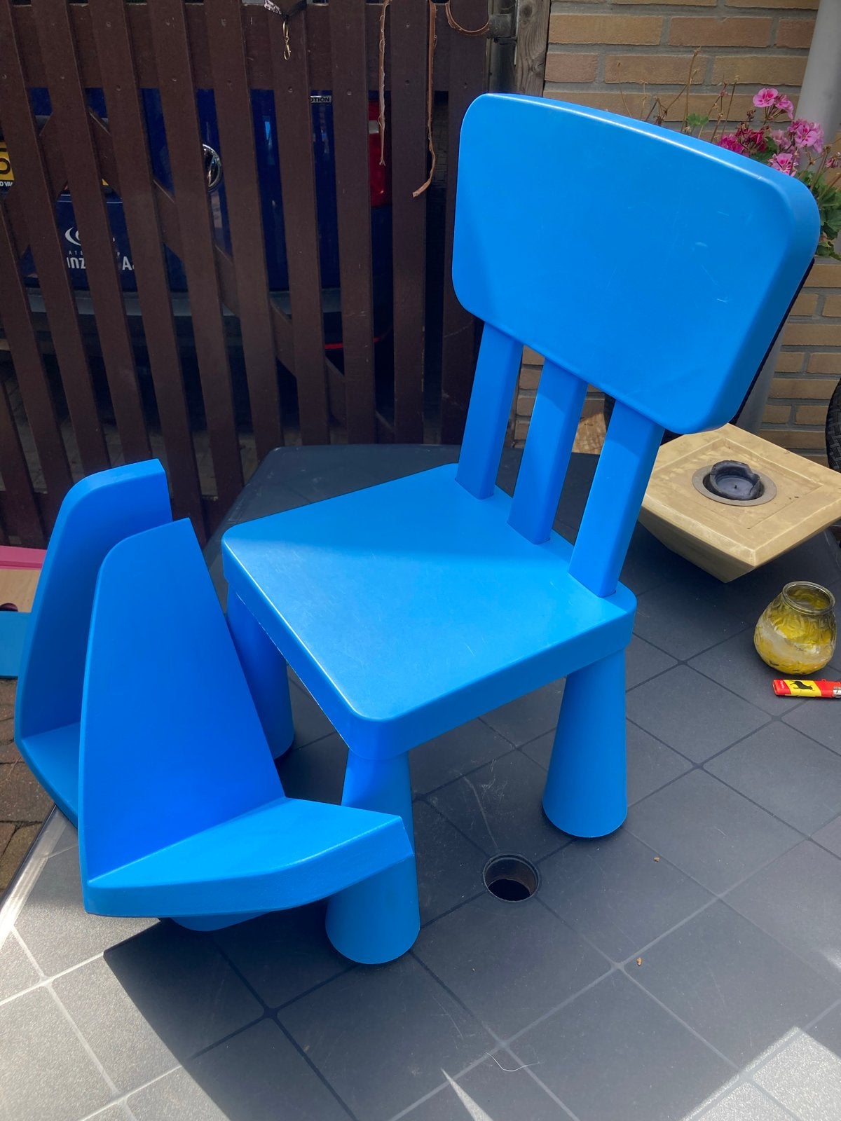 Blauwe boekenplankjes zonder met stoel, Ophalen, Kunststof, Blauw, Nieuw