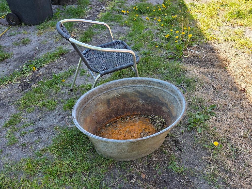 Zinken Teil Groot, Tuin en Terras, Ophalen, Gebruikt, Metaal, Balkon