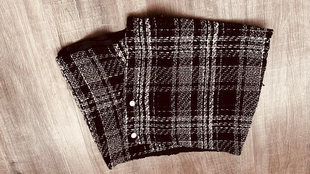 AMISU Zwart-witte geruite mini rok, Maat 38/40 (M), Zwart, Ophalen of Verzenden, Zo goed als nieuw