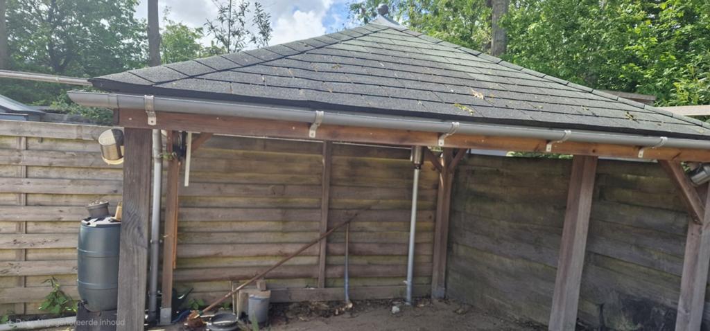 Houten tuinoverkapping met daksingels, Tuin en Terras, Overkappingen, Ophalen, Gebruikt, Tuinpaviljoen