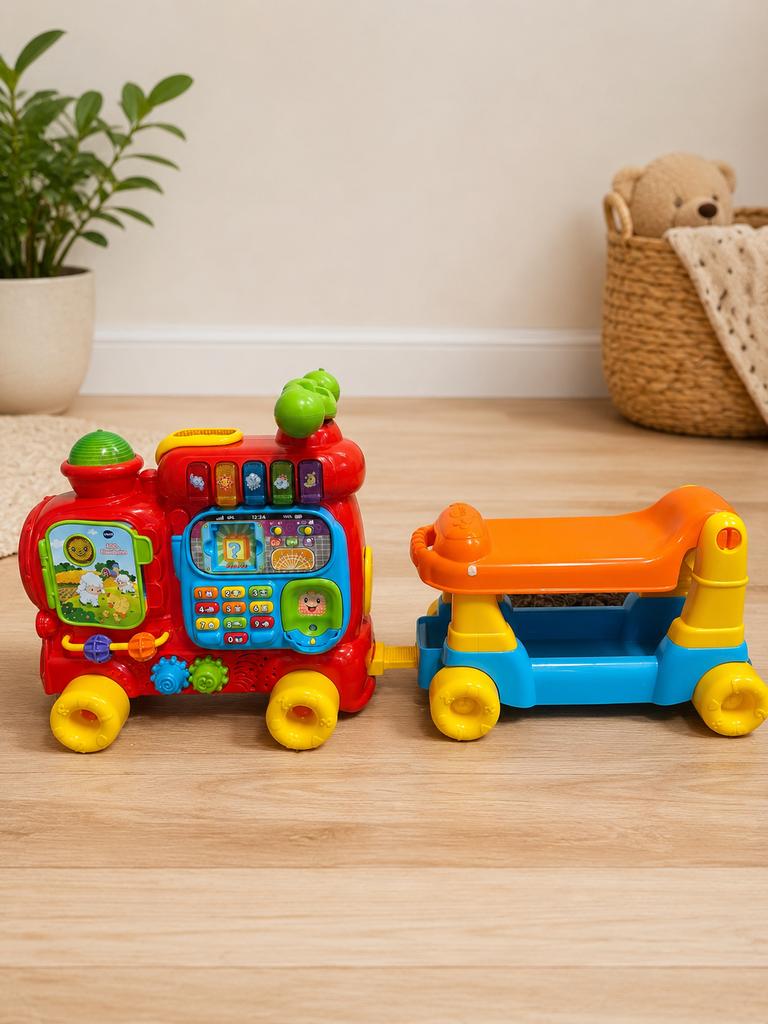 Vtech locomotief trein compleet, Kinderen en Baby's, Speelgoed | Vtech, Verzenden, Zo goed als nieuw, 6 maanden tot 2 jaar