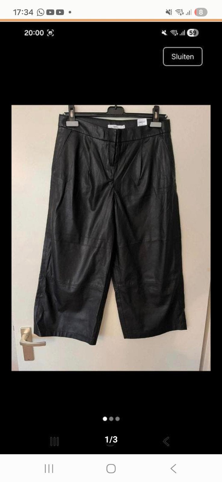 Jake's zwarte culotte broek van imitatieleer, Kleding | Dames, Zwart, Ophalen of Verzenden, Zo goed als nieuw, Driekwart