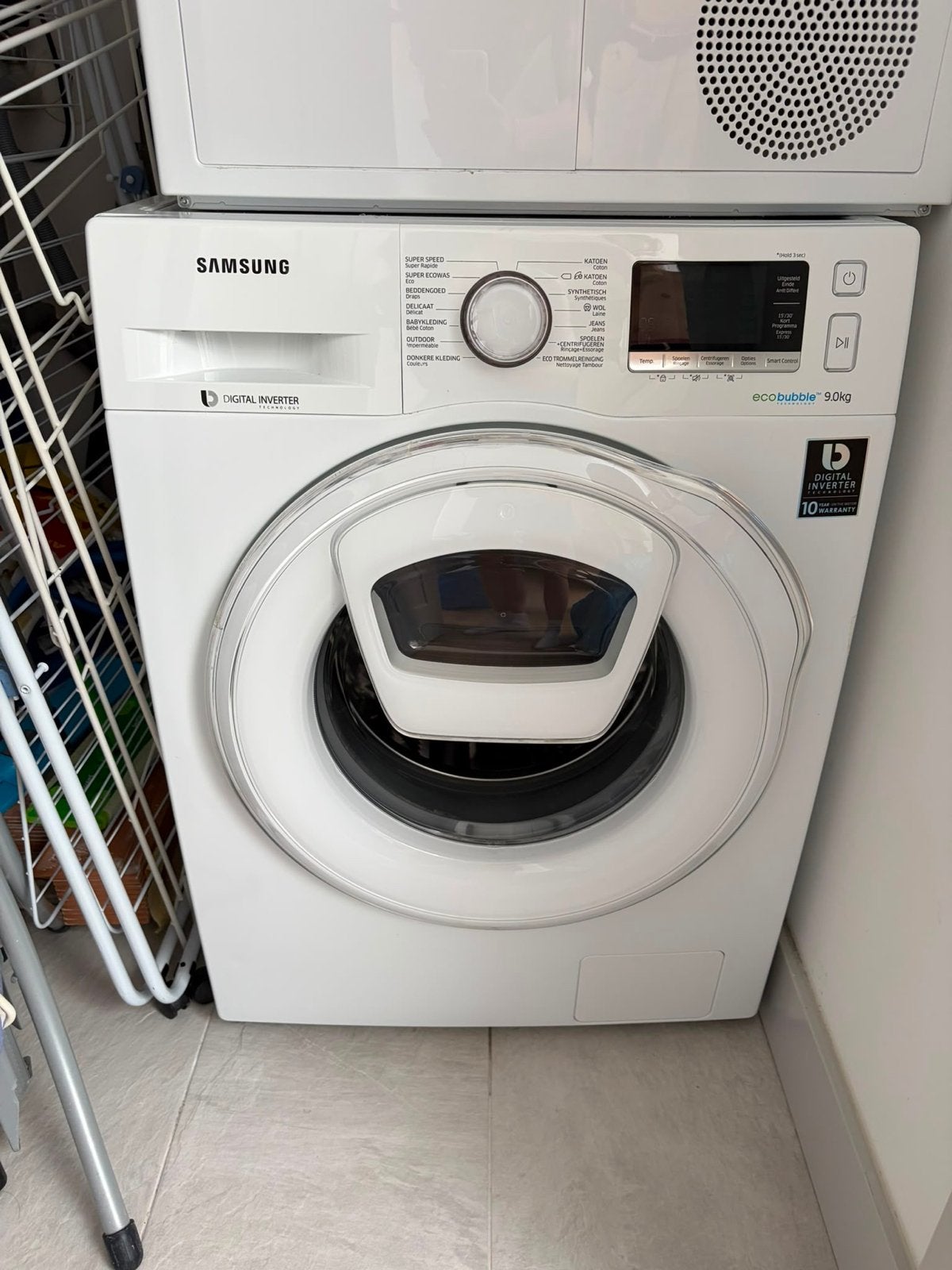 Samsung EcoBubble 9kg Wasmachine - Goede staat, Ophalen, 1200 tot 1600 toeren, 8 tot 10 kg, Zo goed als nieuw