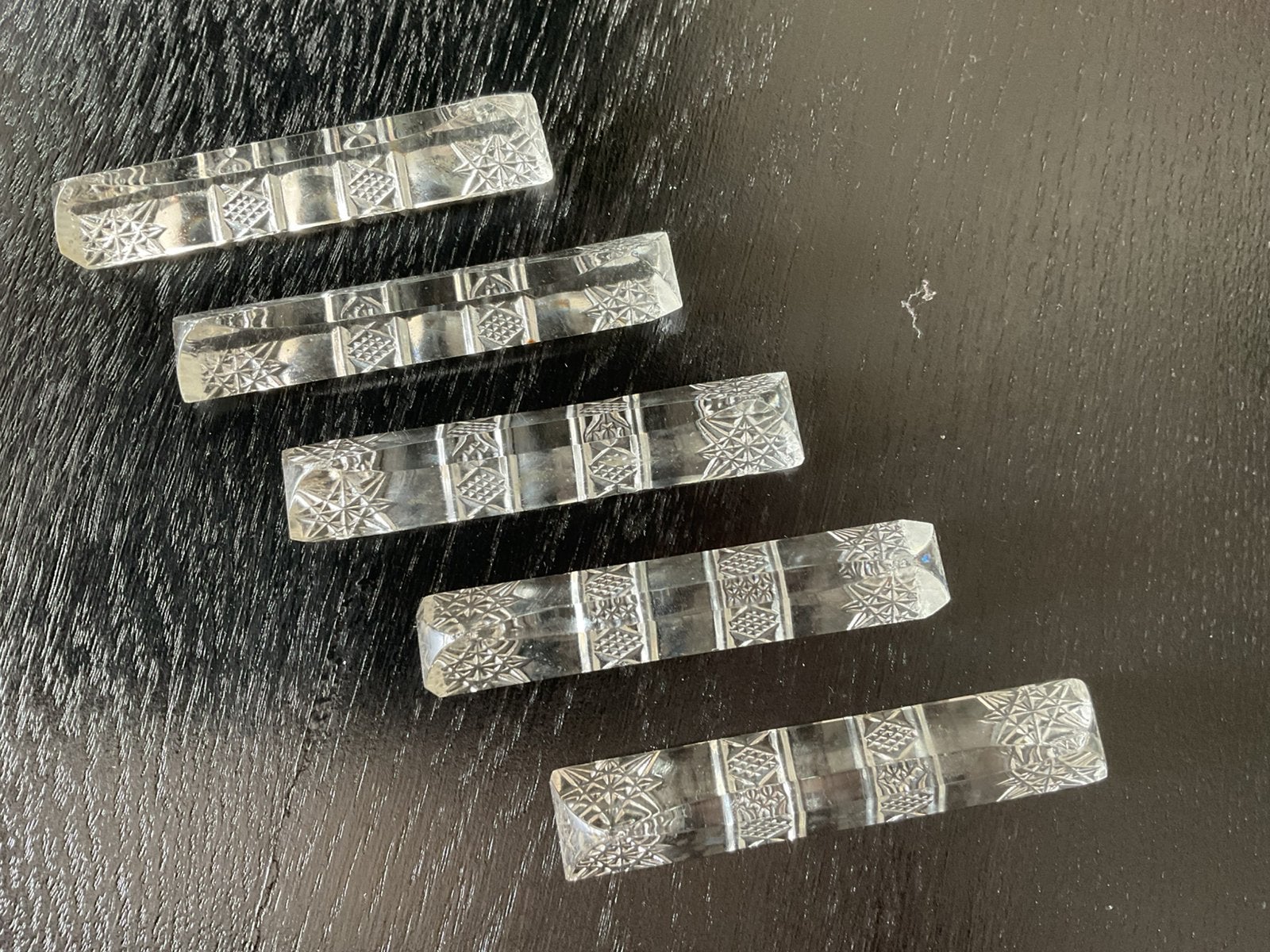 5 kristallen Messenleggers, Antiek en Kunst, Antiek | Glas en Kristal, Ophalen of Verzenden