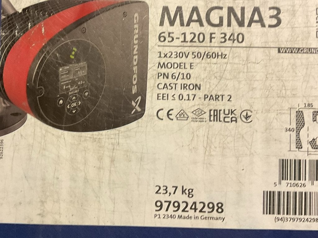 Magna 3 pomp 65-120 F340, Ophalen, Nieuw, Minder dan 3 jaar oud, Minder dan 20 liter