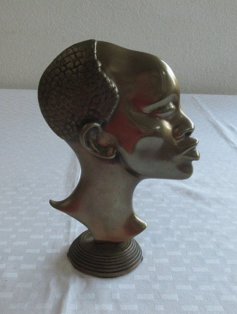 Afrikaans vrouwenhoofd. Koper / messing, Ophalen of Verzenden