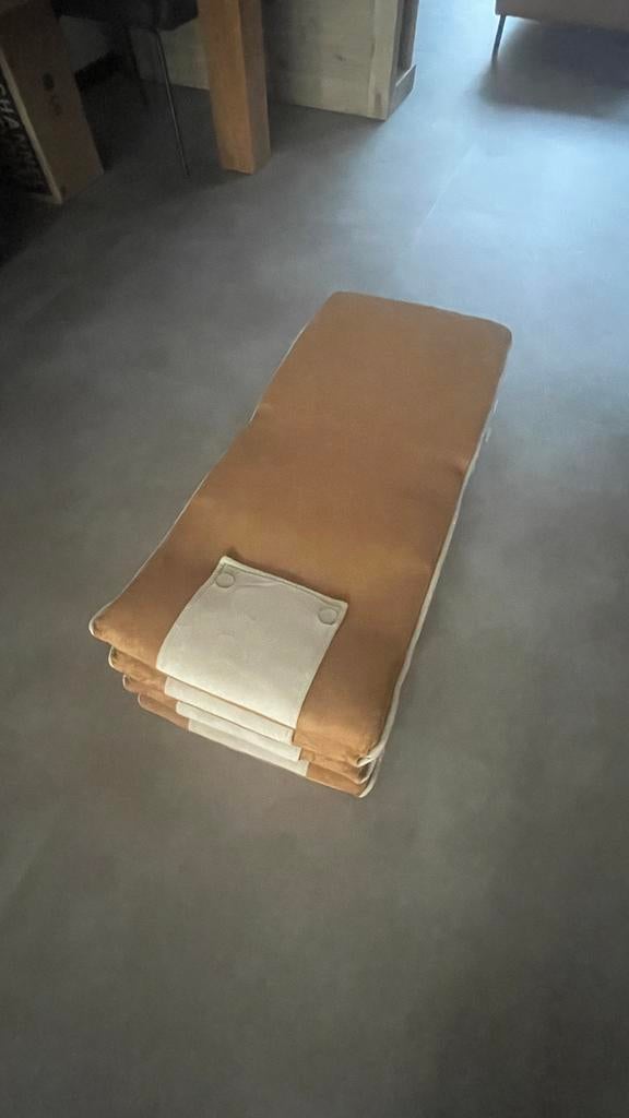 4 Vloerstoelen - Zo goed als nieuw - 40x96cm, Huis en Inrichting, Stoelen, Ophalen, Bruin, Zo goed als nieuw, Vier