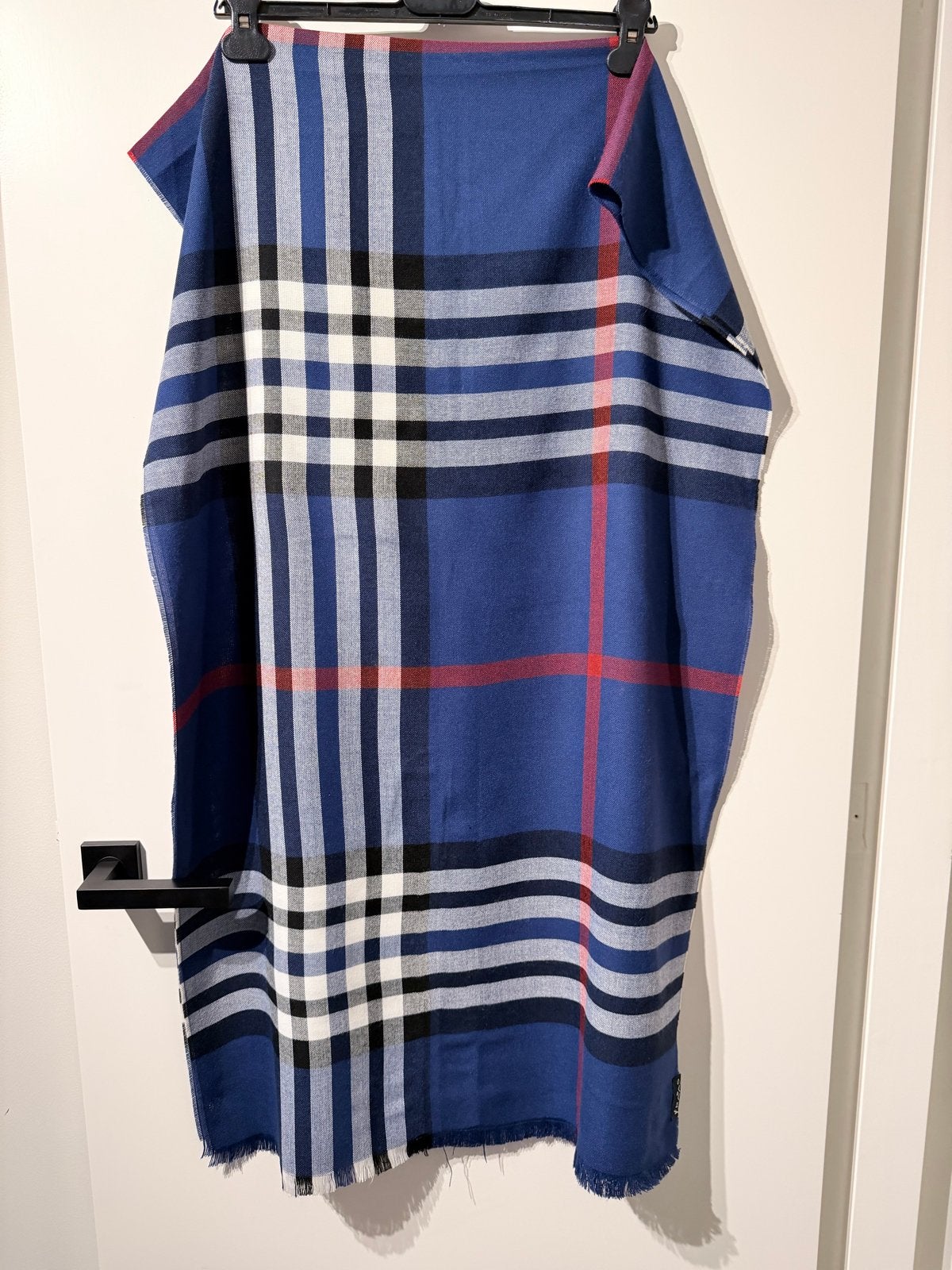 Fraas - Sjaal Blauw Geruit, Ophalen of Verzenden, Zo goed als nieuw, Sjaal