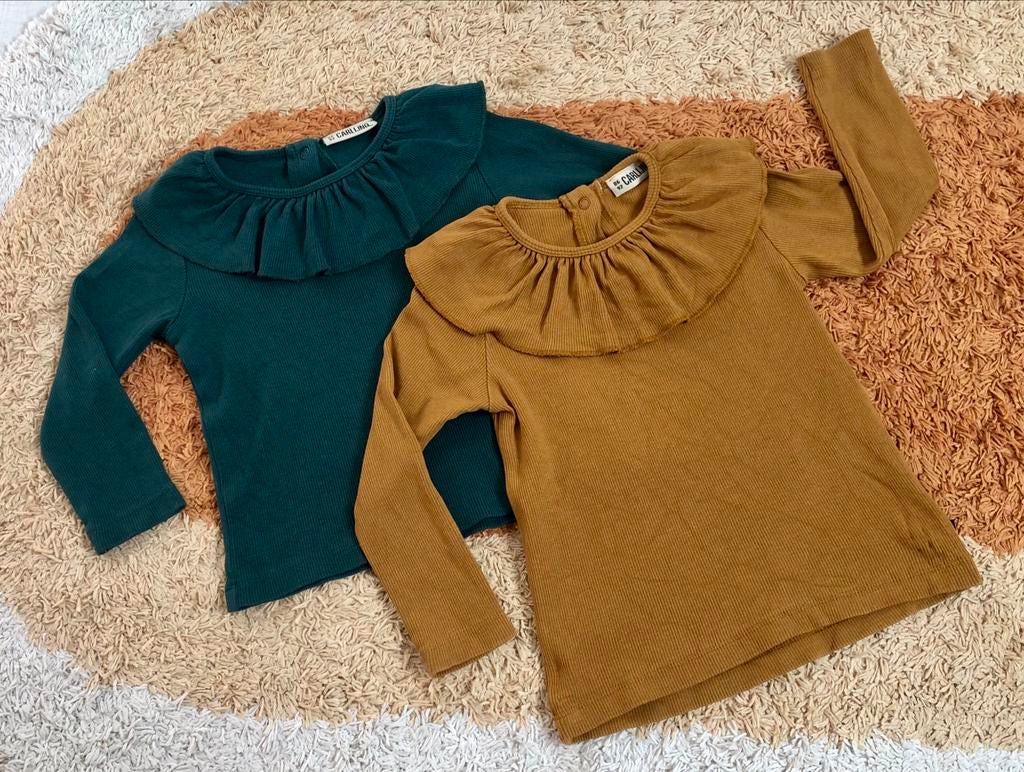 2 CarlijnQ shirtjes 86/92, Ophalen of Verzenden, Zo goed als nieuw, Meisje, Shirtje of Longsleeve