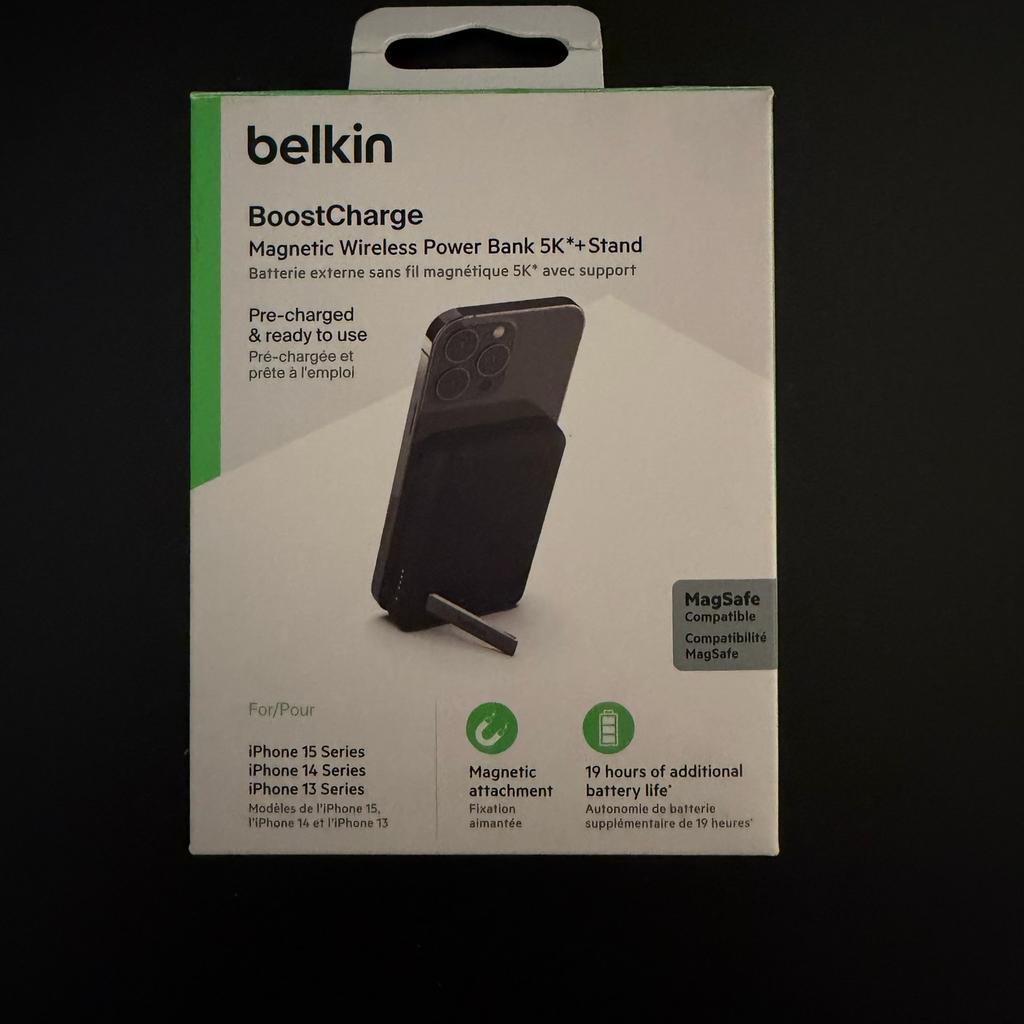Nieuw Belkin BoostCharge pro 5K powerbank + standaard zwart, Ophalen of Verzenden, Nieuw, Apple iPhone