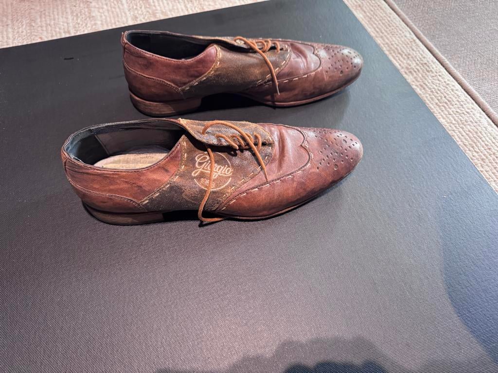 Giorgio leren veterschoenen maat 44, Ophalen of Verzenden, Gedragen, Bruin, Veterschoenen