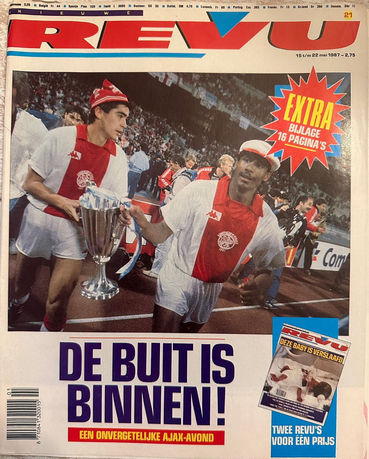 Nieuwe Revu bijlage - Ajax wint Europa Cup II, Ophalen of Verzenden, Gelezen, Sport en Vrije tijd