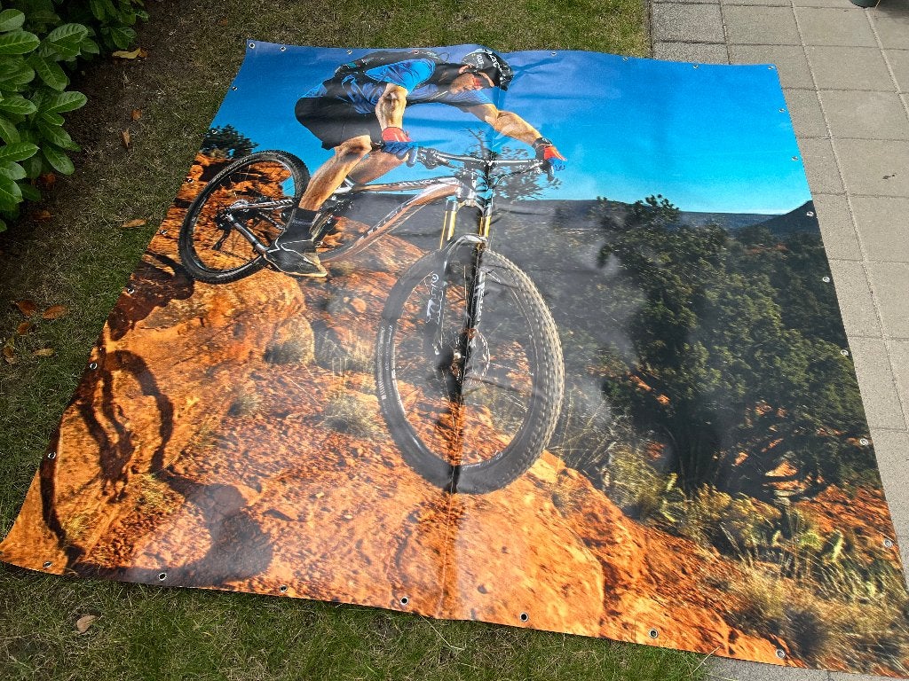 Trek cool groot reclamezeil met mountainbike, Fully, Ophalen of Verzenden, Zo goed als nieuw, Schijfrem