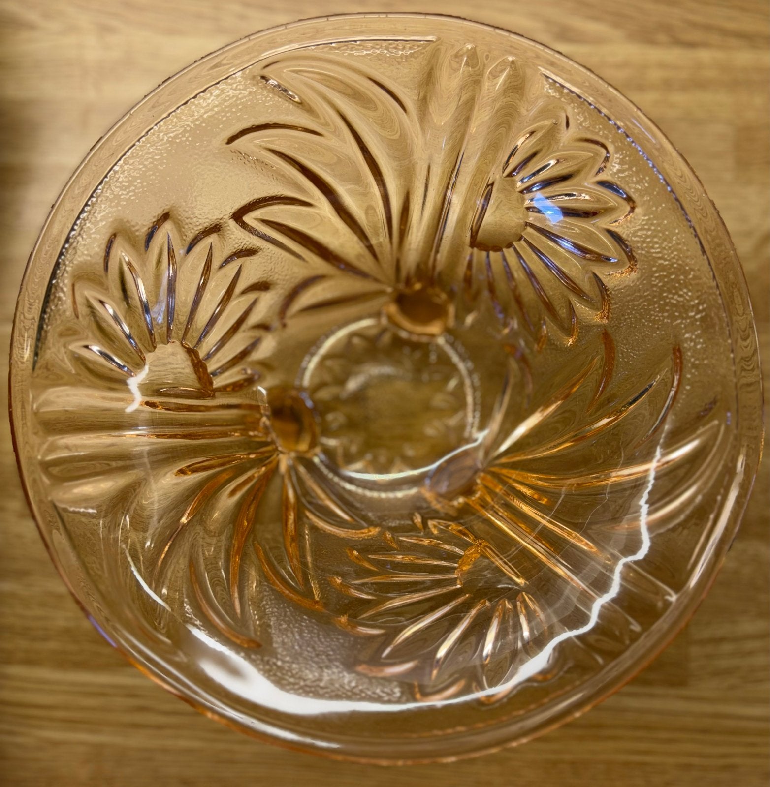 Vintage Roze Glazen Schaal op Voetjes, Ophalen