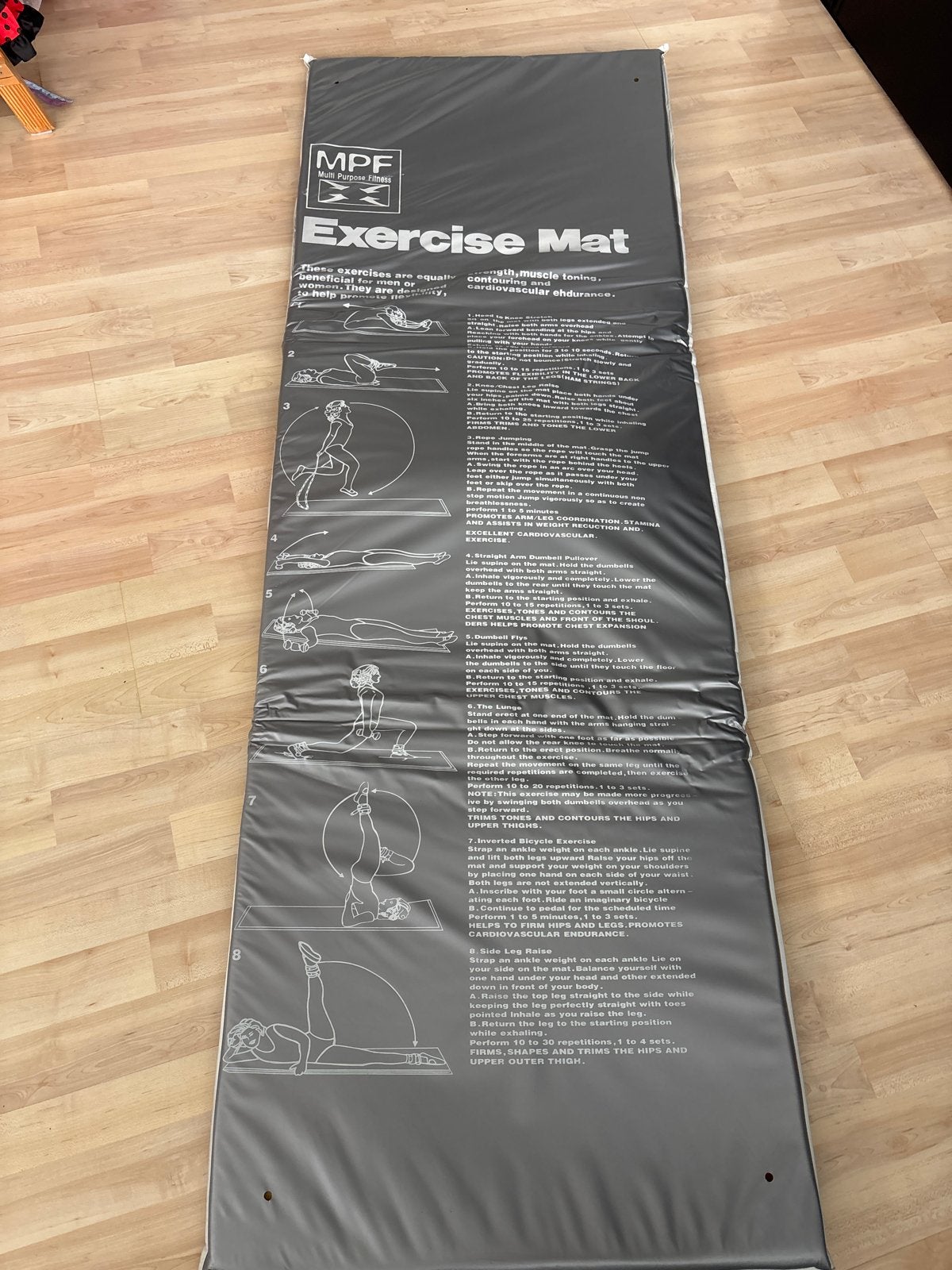 MPF Exercise Mat - Fitnessmat met oefeningen, Sport en Fitness, Fitnessmaterialen, Ophalen, Gebruikt, Armen, Fitnessmat