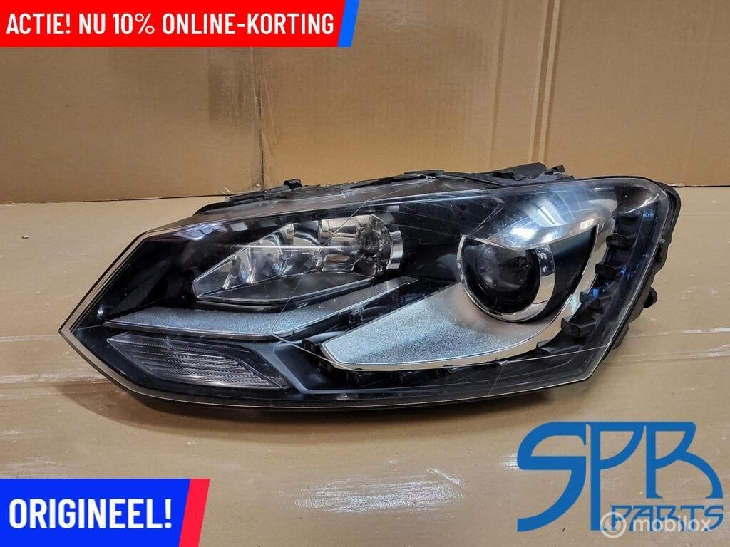 VW POLO 6R XENON LED Koplamp LINKS 6R1941031D GEKIT SCHADE, Gebruikt, Volkswagen, Ophalen of Verzenden, Volkswagen