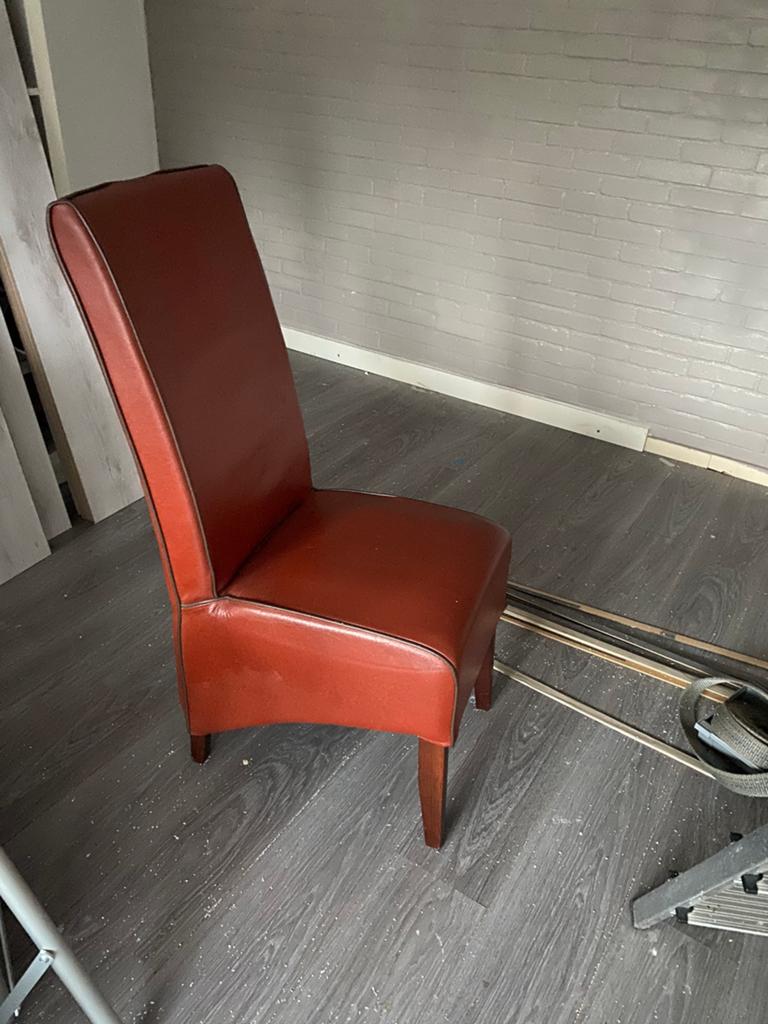 Lederen stoelen 2 stuks, Ophalen of Verzenden, Zo goed als nieuw, 75 tot 100 cm, 50 tot 75 cm