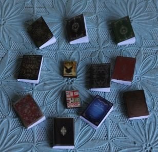 12 kleine boekjes voor poppenhuis, Verzamelen, Poppenhuizen en Toebehoren, Ophalen of Verzenden, Zo goed als nieuw, Poppenhuis