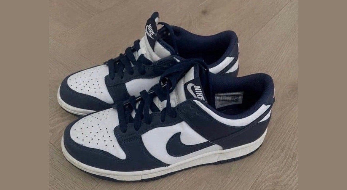 Nike Dunk Low Retro Navy White, Ophalen of Verzenden, Nieuw, Blauw, Sneakers of Gympen