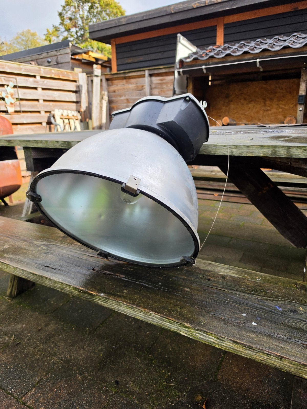 Oude Industriële Fabriekslamp - 49cm, Ophalen