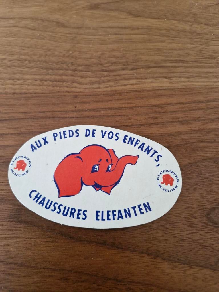 7050 Vintage Elefanten Schoenen Sticker - Kinderen, Ophalen of Verzenden, Gebruikt