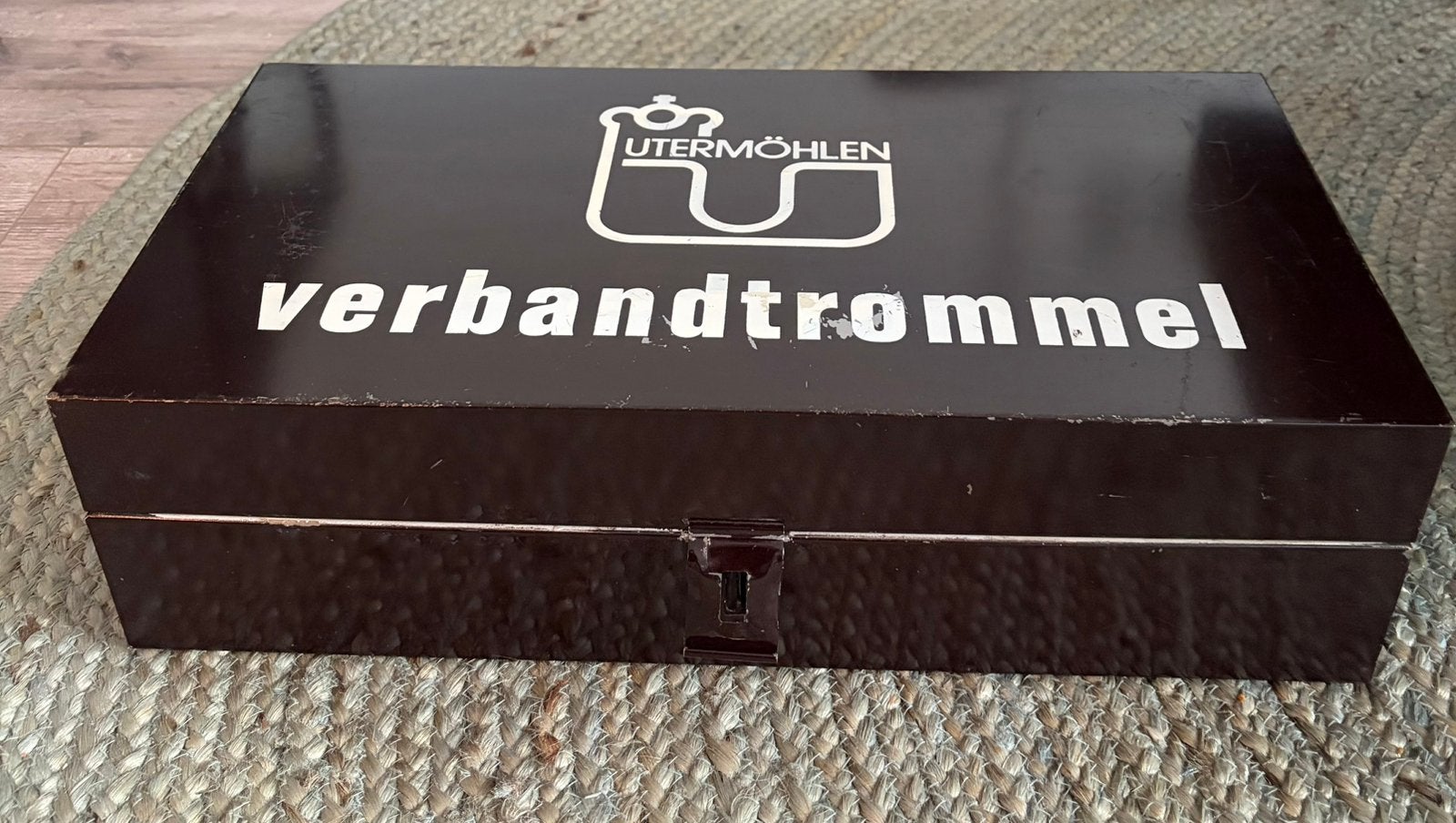 Vintage / Industrieel / Blik : XL Blik Utermöhlen trommel, Verzamelen, Blikken, Ophalen of Verzenden, Gebruikt, Overige, Overige merken