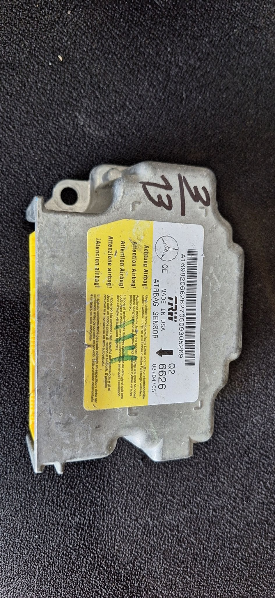 Originele Airbag Stuurmodule Sensor Mercedes A-Klasse W169 T, Auto-onderdelen, Dashboard en Schakelaars, Gebruikt, -, Ophalen of Verzenden