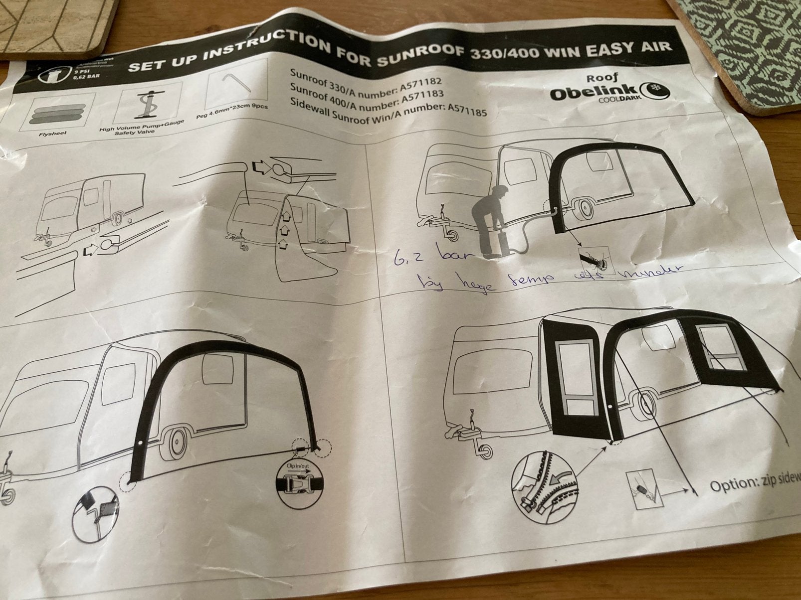 Te koop sunroof opblaasbare Luifel, Caravans en Kamperen, Voortenten en Luifels, Gebruikt, Ophalen of Verzenden