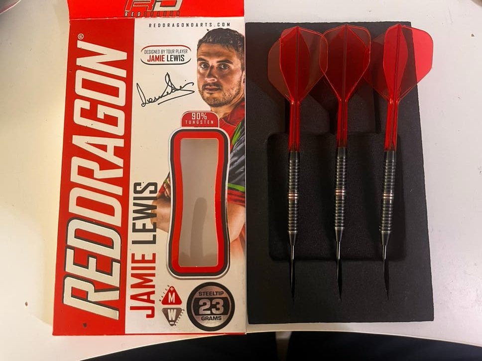 Red Dragon Jamie Lewis Darts 23 gram, Ophalen of Verzenden, Gebruikt, Pijlen, Soft tip