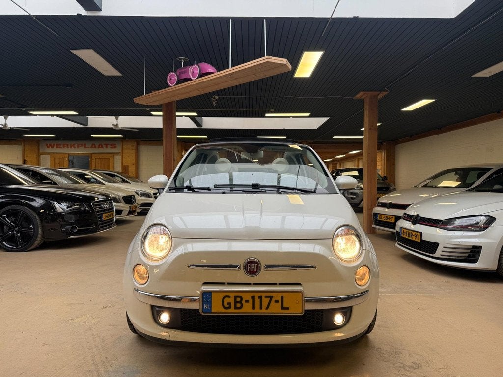 Fiat 500 C 0.9 TwinAir Turbo Cult Cabrio Virtual Airco, Gebruikt, Cabriolet, Wit, Leder