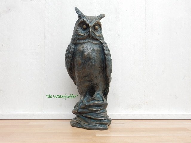 112* Bronzen Uil (Boven €75 geen verzendkosten), Tuin en Terras, Ophalen of Verzenden, Nieuw, Overige materialen, Dierenbeeld