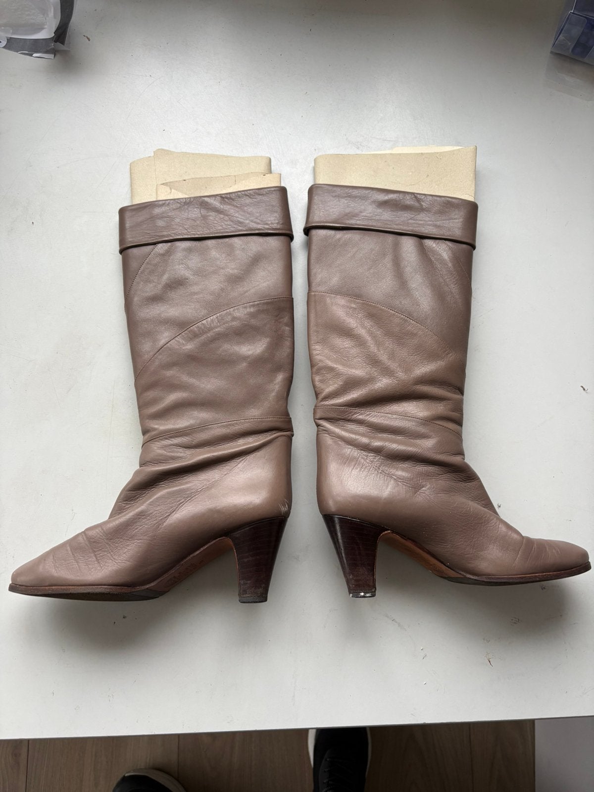 Italiaanse leren dameslaarzen maat 36 Made in Italy, laars, Kleding | Dames, Verzenden, Zo goed als nieuw, Bruin, Hoge laarzen