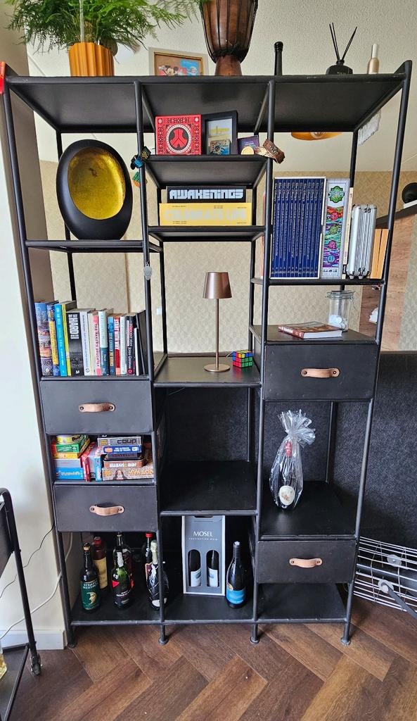 New Routz Indi vakkenkast - Industrieel design, Ophalen, Met plank(en), Gebruikt, 100 tot 150 cm