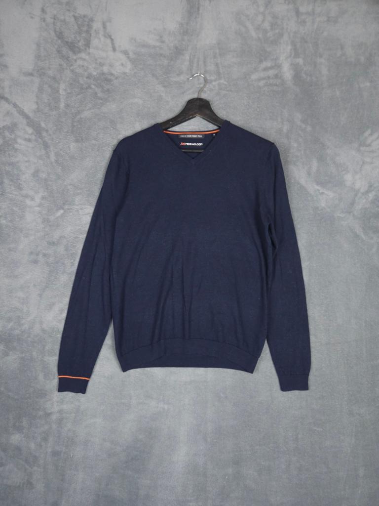 Joe Merino Trui V Hals M Donkerblauw Merino Wol Extra fine., Kleding | Heren, Truien en Vesten, Zo goed als nieuw, ., ., Verzenden