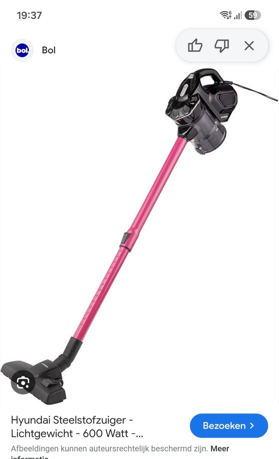 Steelstofzuiger Hyundai Electronics Neon pink, Witgoed en Apparatuur, Stofzuigers, Ophalen of Verzenden