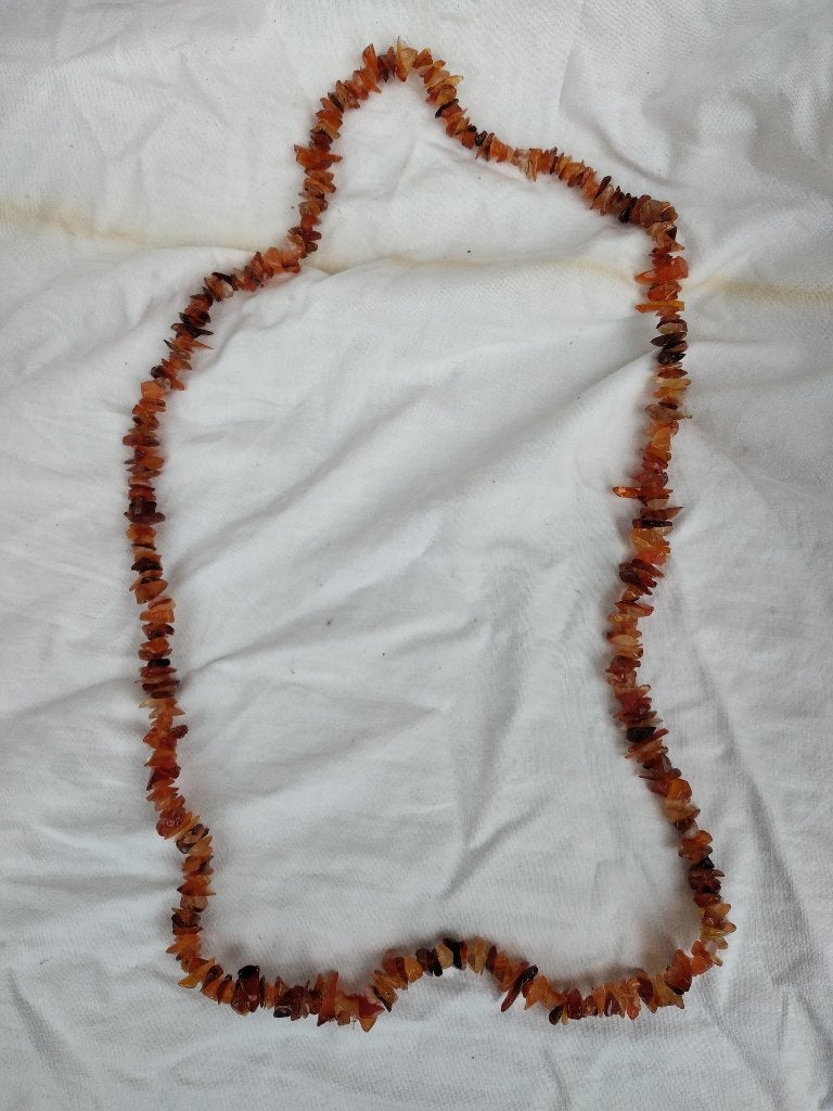 Halsketting van carneool halfedelsteen, Ophalen of Verzenden, Overige materialen, Ketting