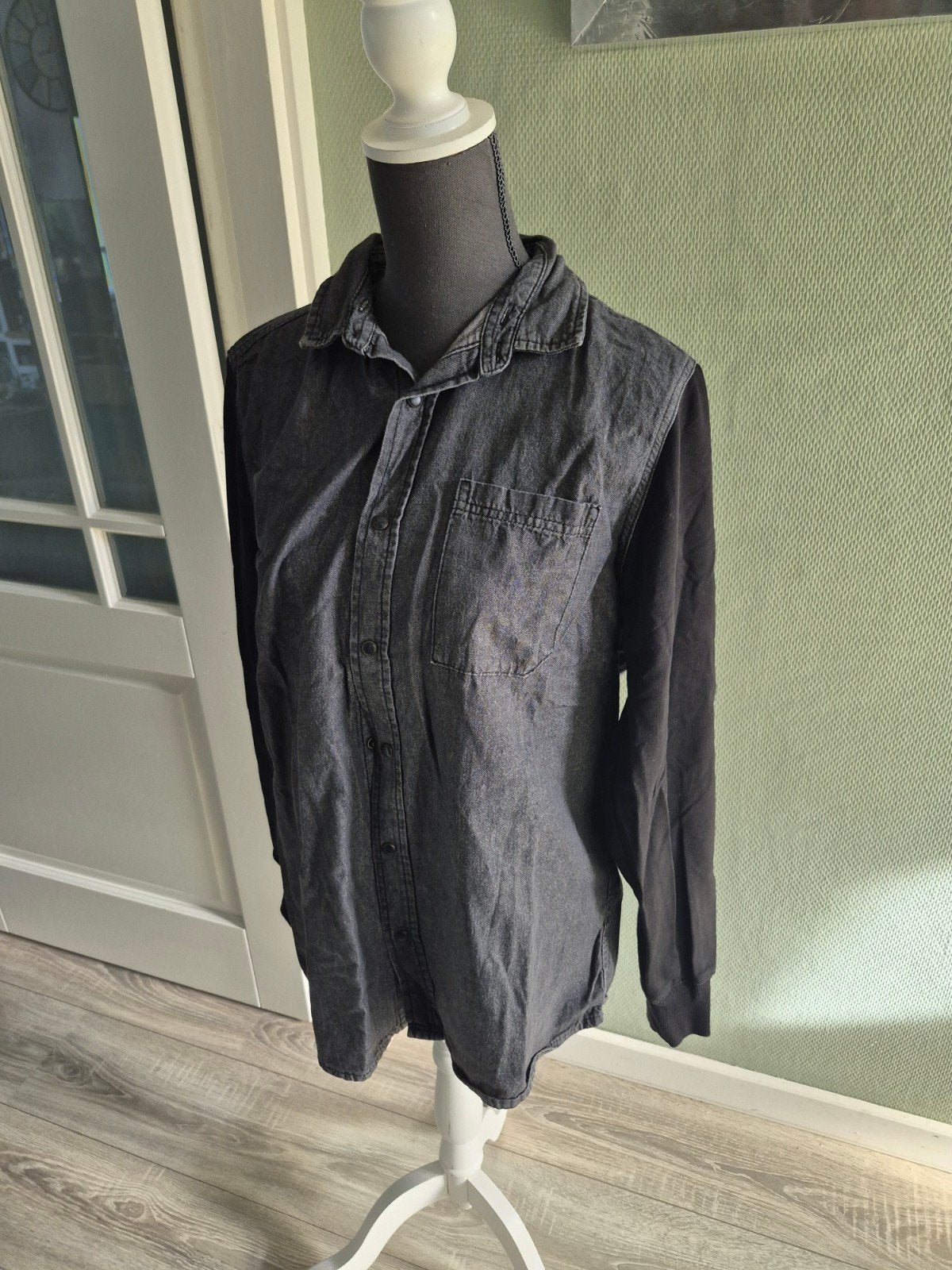 Livergy heren overhemd met lange mouwen, maat M, Kleding | Heren, Zo goed als nieuw, Grijs, LIVERGY, Halswijdte 39/40 (M)