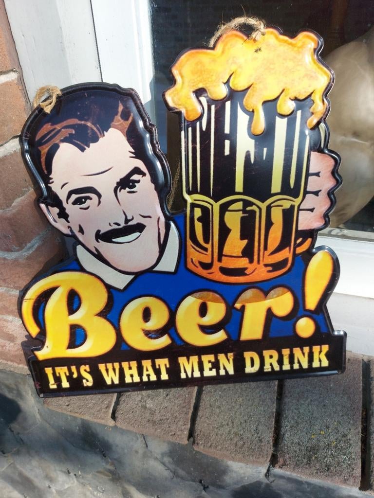 Reclamebord reclameplaat blik vaderdag bar cafe kroeg, Eén persoon, Overige typen