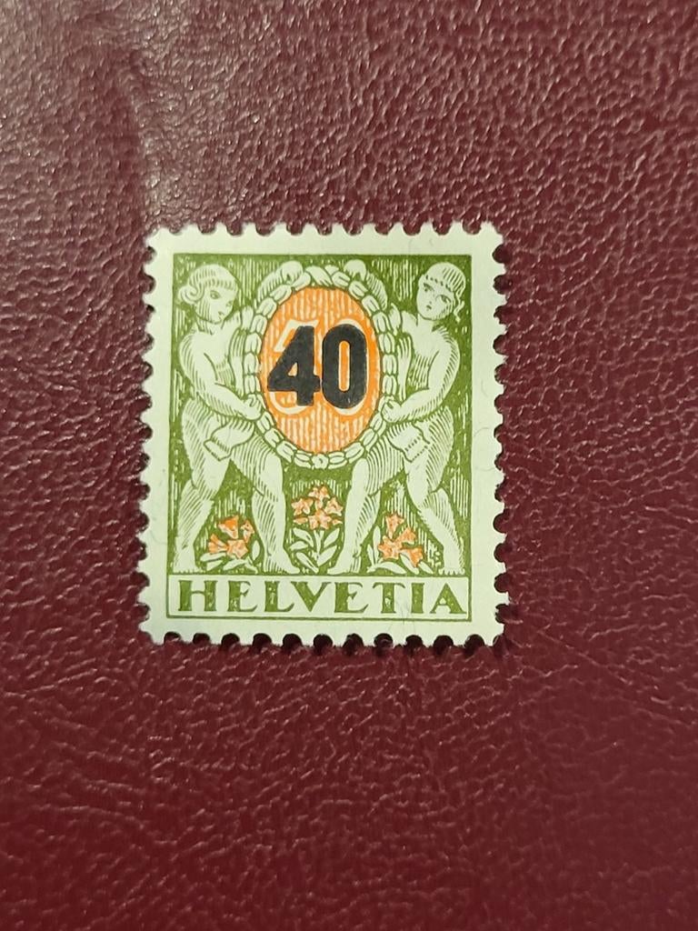 Zwitserse strafportzegel 40 centime Helvetia, Ophalen of Verzenden, Postfris