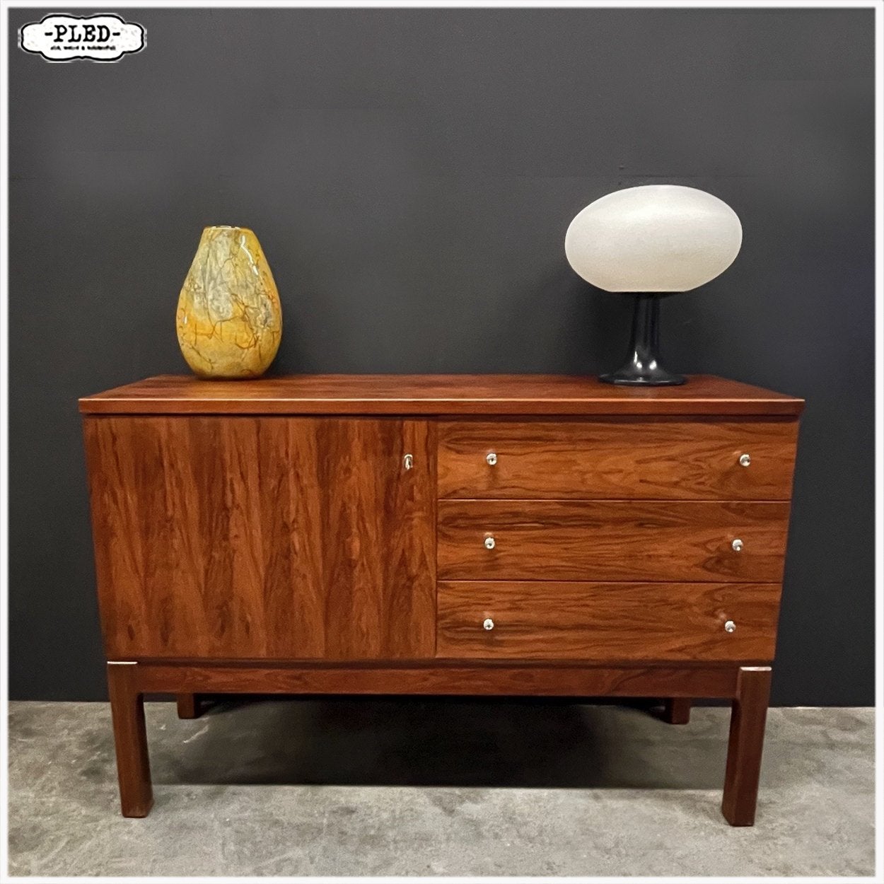 Vintage Palisander fineer Sideboard Ladekast dressoir Kast, Ophalen, Gebruikt, Overige materialen, Nb