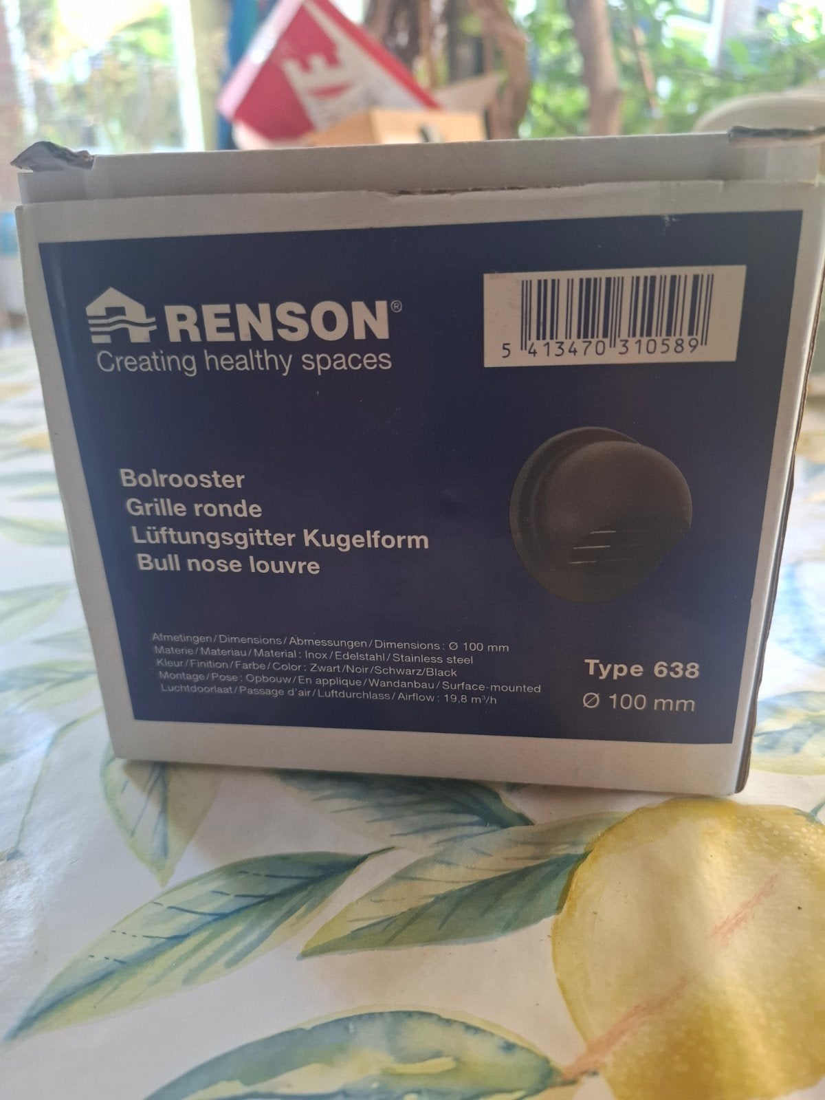 Bolrooster RVS zwart. Doorsnede 100mm, Ophalen, Nieuw, Afzuiger
