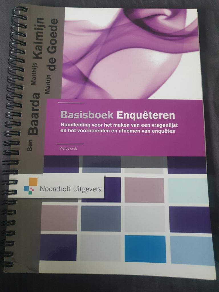 Matthijs Kalmijn - Basisboek enquêteren, Boeken, Studieboeken en Cursussen, Ophalen of Verzenden, Zo goed als nieuw, HBO, Matthijs Kalmijn; Martijn de Goede; Ben Baarda