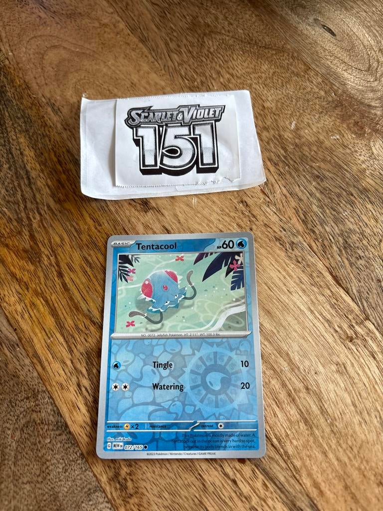 Pokémon Kaart: Tentacool (072/165) Scarlet & Violet 151, Ophalen of Verzenden, Zo goed als nieuw, Losse kaart