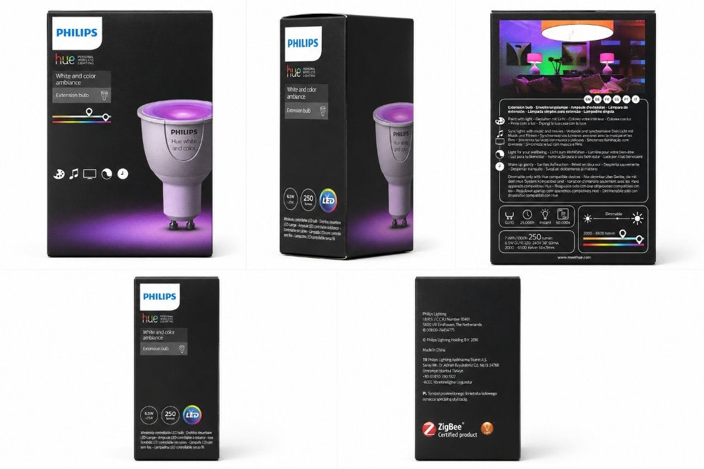 Philips Hue White & Color Ambiance GU10 – Nieuw - (2 x), Bedienbaar via app, Led-lamp, GU10, Nieuw