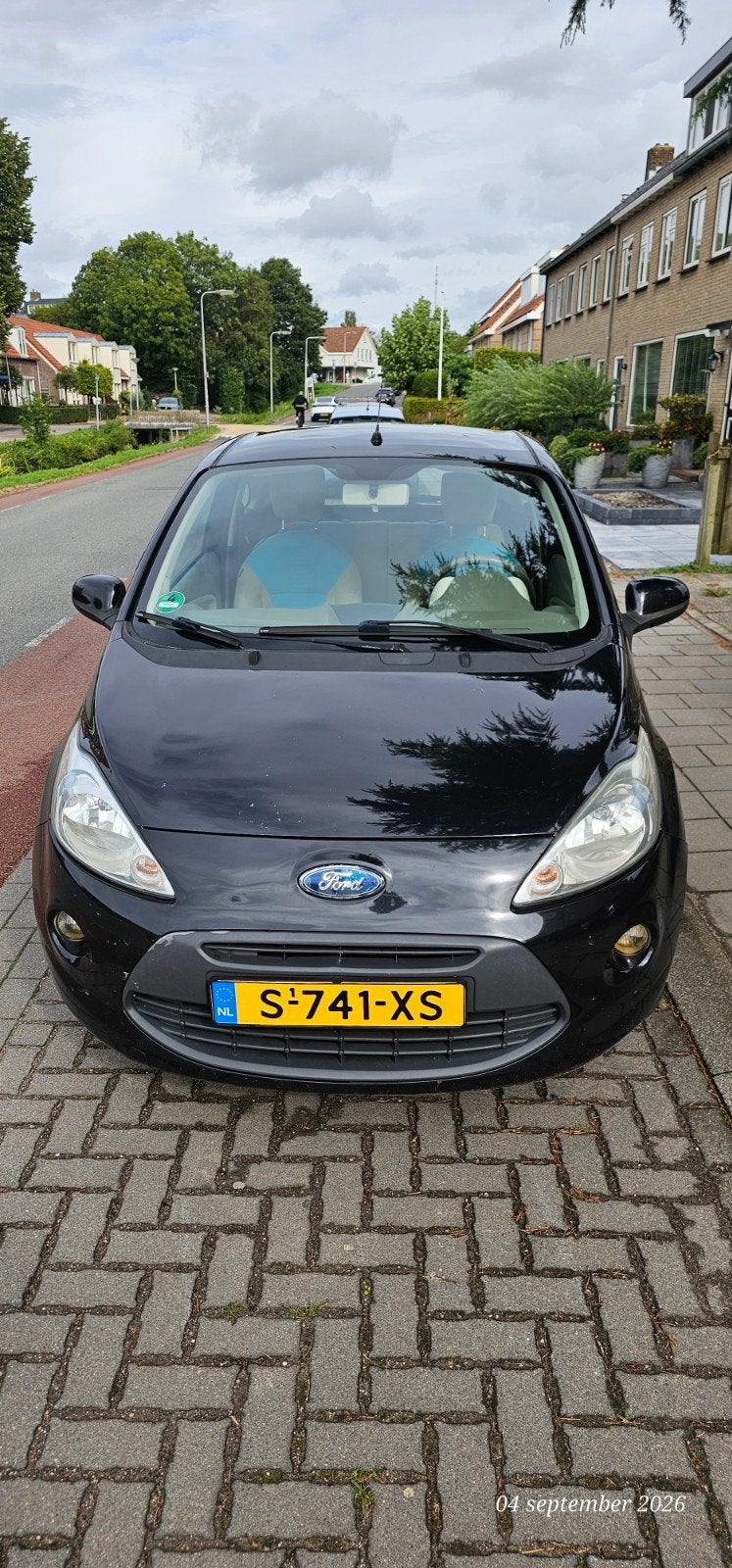 Ford Ka 1.2 51KW 2010 Zwart, Auto's, Voorwielaandrijving, 1242 cc, 4 cilinders, 4 stoelen
