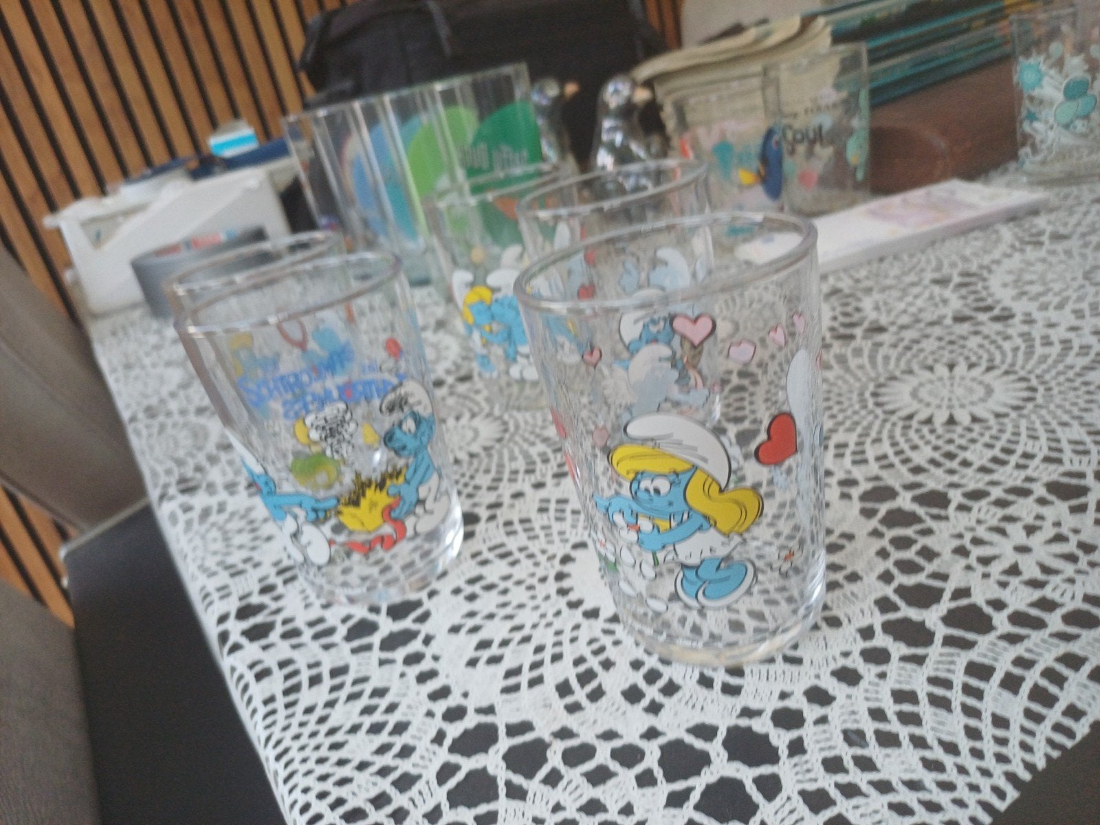 5x Vintage Smurfen Kinderglazen Set 2014, Verzamelen, Smurfen, Ophalen, Gebruikt, Verschillende Smurfen, Gebruiksvoorwerp