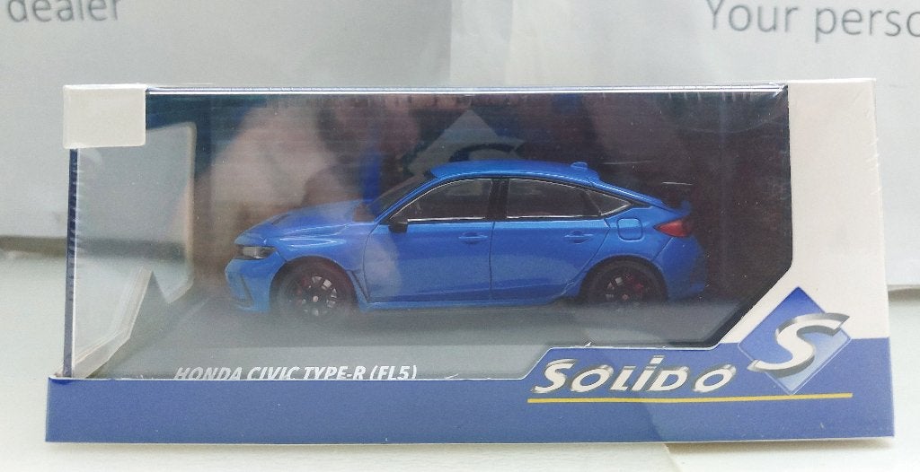 Solido 1:43 Honda Civic Typ R (FL5) 2022 blauw metallic, Ophalen of Verzenden, Nieuw, Auto, Solido
