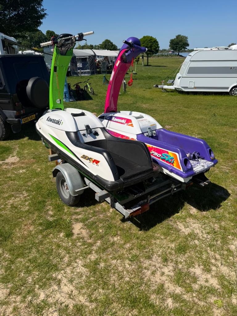 2x jetski met trailer. Kawasaki 800sx 750sxi, Watersport en Boten, Ophalen, Zo goed als nieuw, Motor en Techniek