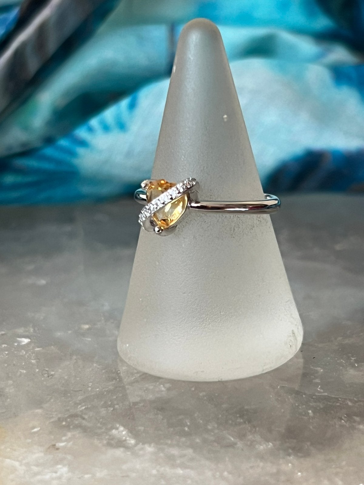 Citrien topaas hartje geluk beschermt succes liefde magie, Sieraden, Tassen en Uiterlijk, Ringen, Geel, Nieuw, Ophalen of Verzenden